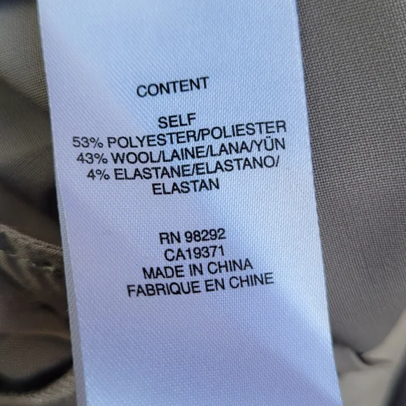 Tibi Tropical Wool Sculpted Trouser in Taupe size 2